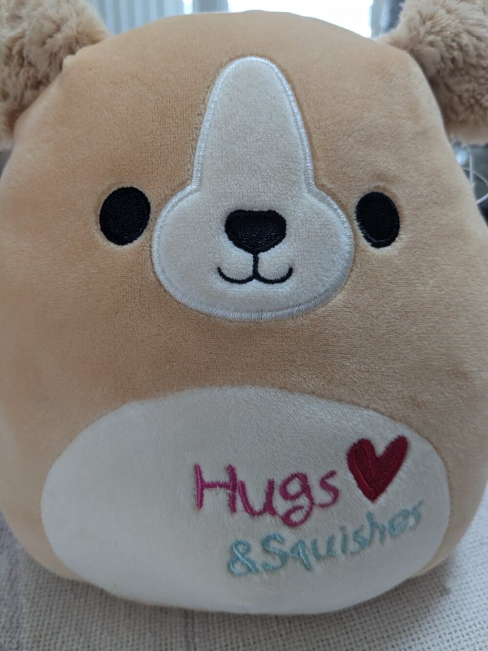 8" 2023 Squishmallow Golden Retriever Pup Named Stevon He Carries Hugs, Squishes